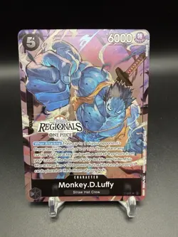 Rare Monkey D Luffy OP07-091 2024 Online Regional One Piece TCG Card English - Image 1