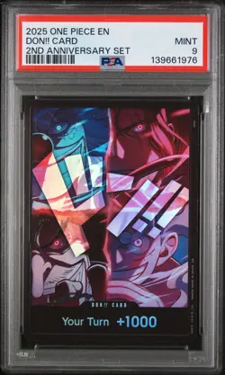 2025 ONE PIECE ENGLISH VERSION 2ND ANNIVERSARY SET DON!! CARD PSA 9 - Image 1