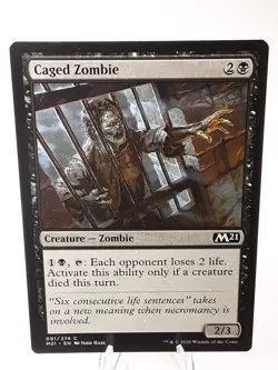 MTG - M21 - Caged Zombie - #091 - Lightly Played - Image 1