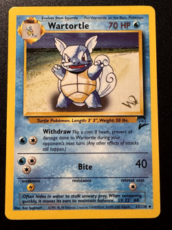 Gold W Wartortle 63/130 Base Set 2 WoTC Magazine Promo Pokemon Card Rare LP - Image 1