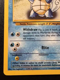 Gold W Wartortle 63/130 Base Set 2 WoTC Magazine Promo Pokemon Card Rare LP - Image 5