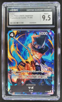 2025 ONE PIECE JP SABO PROMO CARD P-105 CGC 9.5 A PT - Image 1