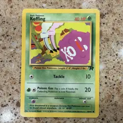 Pokemon Koffing 58/82 Team Rocket Common Regular Basic 40 HP Card 2000 English - Image 1