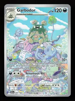 Garbodor 204/182 Illustration Rare Paradox Rift Pokemon Card - Image 1