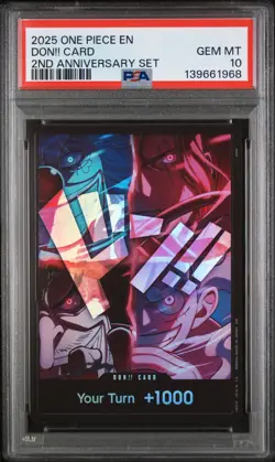 2025 ONE PIECE ENGLISH VERSION 2ND ANNIVERSARY SET DON!! CARD PSA 10 - Image 1