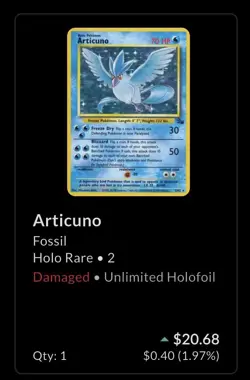Japanese Articuno Holo Fossil No.144 Vintage Pokemon Card WOTC DMG - Image 4