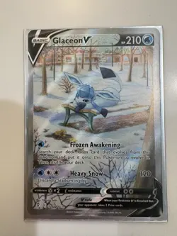 Pokemon Glaceon V Ultra Rare Full Art Holo 175/203 Evolving Skies 210 HP Card - Image 1
