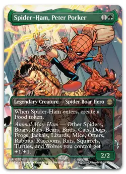 Spider-Ham, Peter Porker (Borderless) #201 (NM) Spider-Man SPM Magic MTG - Image 1