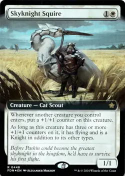 Skyknight Squire FOIL EXTENDED ART Foundations Magic MTG NM - Image 1