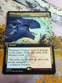 Traumatic Critique (Extended Art) R Secrets of Strixhaven 358 NM Magic - Image 1