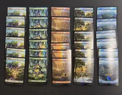 Final Fantasy Chocobo Track Stamped Foil Lands Set Of 30 Magic The Gathering NM - Image 1