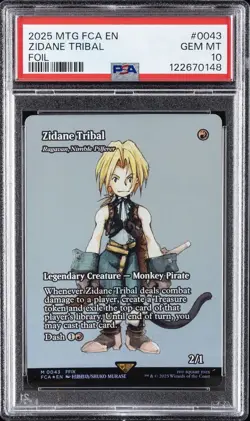 2025 MTG FINAL FANTASY THROUGH THE AGES FOIL #0043 ZIDANE TRIBAL PSA 10 - Image 1