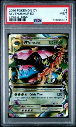 2016 POKEMON XY EVOLUTIONS #2 M VENUSAUR EX PSA 9 - Image 1