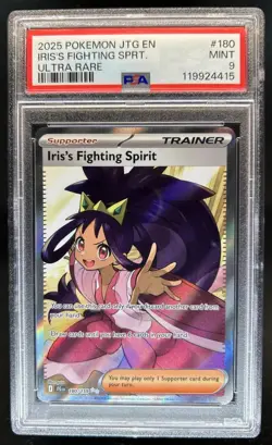 2025 Pokemon Journey Together Iris's Fighting Spirit Ultra Rare #180/159 PSA 9 - Image 1