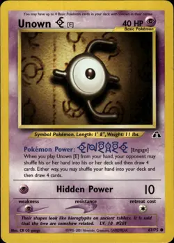 Pokemon Neo Discovery #67/75 Unown [E] Common Lightly played - Image 1