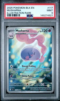 2025 POKEMON BLK EN-BLACK BOLT ILLUSTRATION RARE #117 MUSHARNA PSA 9 - Image 1