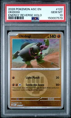 2026 POKEMON ASC EN-ASCENDED HEROES ENERGY REVERSE HOLO #122 OKIDOGI PSA 10 - Image 1