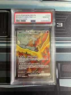 Team Rocket's Moltres EX 208/182 Destined Rivals Pokemon PSA 10 Gem Mint - Image 1
