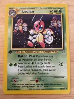 Pokemon Neo Genesis 1st Edition TCG 39/111 Ledian Non Holo - Image 1