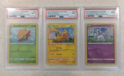 3x POKEMON PROMO PIKACHU 039 Gossifleur 010 Ponyta 013 GENERAL MILLS PSA 9 9 8 - Image 1