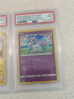 3x POKEMON PROMO PIKACHU 039 Gossifleur 010 Ponyta 013 GENERAL MILLS PSA 9 9 8 - Image 4