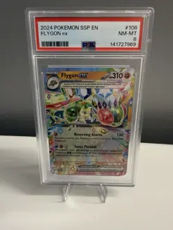 2024 Pokemon Flygon ex #106 Surging Sparks PSA 8 Graded Slab Supports Charity! - Image 1