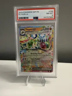 2024 Pokemon Flygon ex #106 Surging Sparks PSA 8 Graded Slab Supports Charity! - Image 2