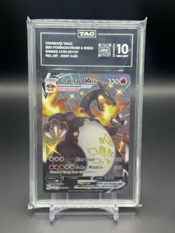 2021 Pokemon Sword & Shield Shining Fates Charizard VMAX #SV107 FA Shiny Tag 10 - Image 1