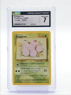 EXEGGCUTE 1999 POKEMON BASE JUNGLE COMMON 52/64 CGC 7 Q6438 - Image 1