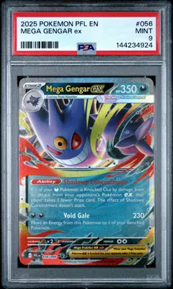 2025 POKEMON PFL EN-PHANTASMAL FLAMES #056 MEGA GENGAR EX PSA 9 - Image 1