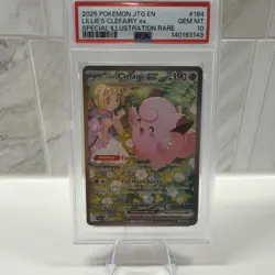 Lillie's Clefairy ex 2025 Pokemon JTG EN Special Illustration Rare #184 PSA 10 - Image 1
