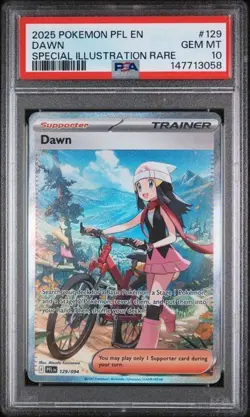 2025 POKEMON PFL EN-PHANTASMAL FLAMES SPECIAL ILLUSTRATION RARE #129 DAWN PSA 10 - Image 1