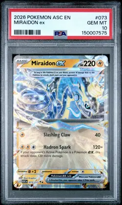 2026 POKEMON ASC EN-ASCENDED HEROES #073 MIRAIDON EX PSA 10 - Image 1