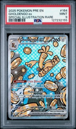 PSA9 2025 POKEMON PRE EN-PRISMATIC EVOL #164 GHOLDENGO EX SPECIAL ll. RARE - Image 1