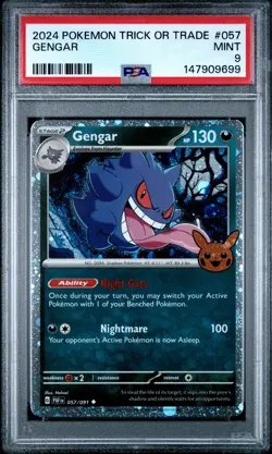 2024 POKEMON TRICK OR TRADE #057 GENGAR PSA 9 - Image 1