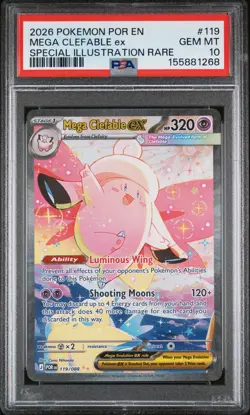 2026 POKEMON PERFECT ORDER SPECIAL ILLUSTRATION RARE MEGA CLEFABLE EX PSA 10 - Image 1