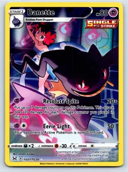 Banette TG07/TG30 Swsh11: Lost Origin Trainer Gallery Pokemon - Full Art NM Holo - Image 1