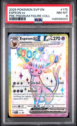 2025 POKEMON SVP EN-SV BLACK STAR PROMO #175 ESPEON EX PSA 8 - Image 1