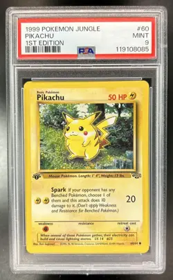 1999 Pokemon Jungle 1st Edition Pikachu #60/64 PSA 9 - Image 1