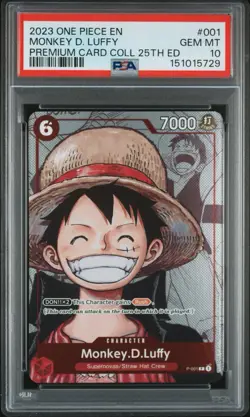 2023 One Piece Monkey D Luffy P-001 25th Anniversary Promo PSA 10 English - Image 1