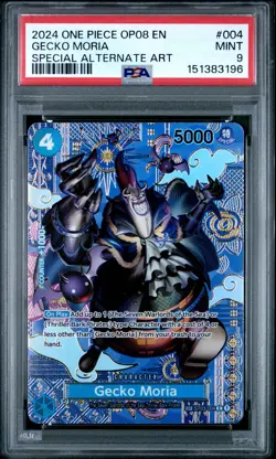 2024 ONE PIECE OP08-TWO LEGENDS SPECIAL ALTERNATE ART #004 GECKO MORIA PSA 9 - Image 1