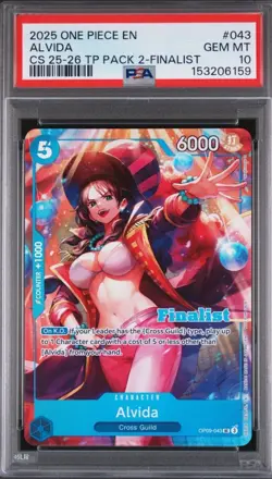 2025 ONE PIECE ALVIDA CHAMPIONSHIP 25-26 TOP PLAYER PACK 2 FINALIST #043 PSA 10 - Image 1