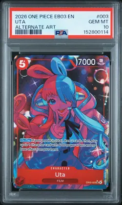 2026 ONE PIECE EB03-EXTRA BOOSTER -ONE PIECE HEROINES EDITION- #003 UTA PSA 10 - Image 1