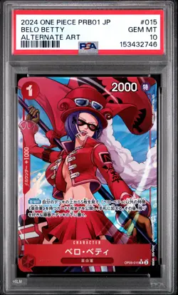 2024 ONE PIECE PRB01 JAPANESE ALTERNATE ART #015 BELO BETTY PSA 10 - Image 1