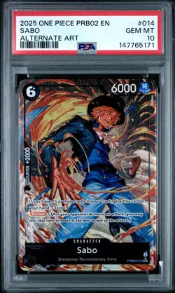 2025 ONE PIECE PRB02-PREMIUM BOOSTER -ONE PIECE CARD THE BEST- VOL.2 SABO PSA 10 - Image 1