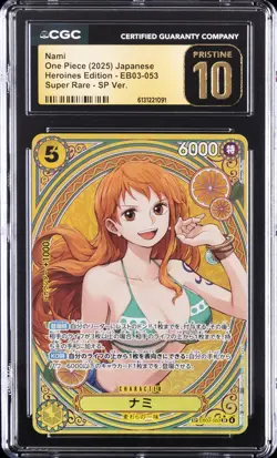 2025 ONE PIECE HEROINES EDITION JAPANESE #EB03-053 NAMI CGC 10 PRISTINE - Image 1