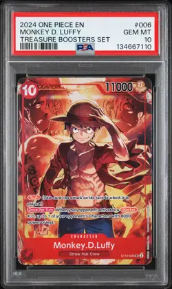 2024 ONE PIECE PROMOS TREASURE BOOSTERS SET #006 MONKEY D. LUFFY PSA 10 - Image 1