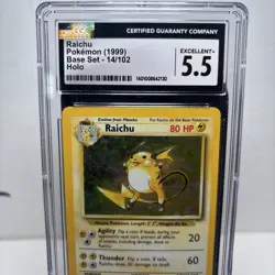 CGC 5.5 Raichu 1999 Base Set 14/102 Holo Pokemon Card - Image 2