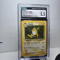 CGC 5.5 Raichu 1999 Base Set 14/102 Holo Pokemon Card - Image 3