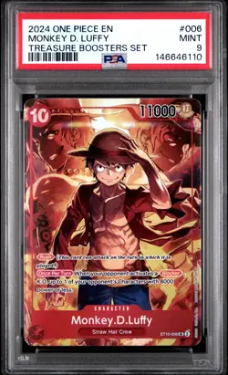 2024 ONE PIECE PROMOS TREASURE BOOSTERS SET #006 MONKEY D. LUFFY PSA 9 - Image 1